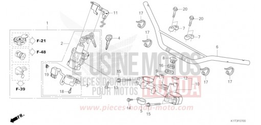 HANDLE PIPE/TOP BRIDGE (CRF300L/LA) CRF300LAM de 2021